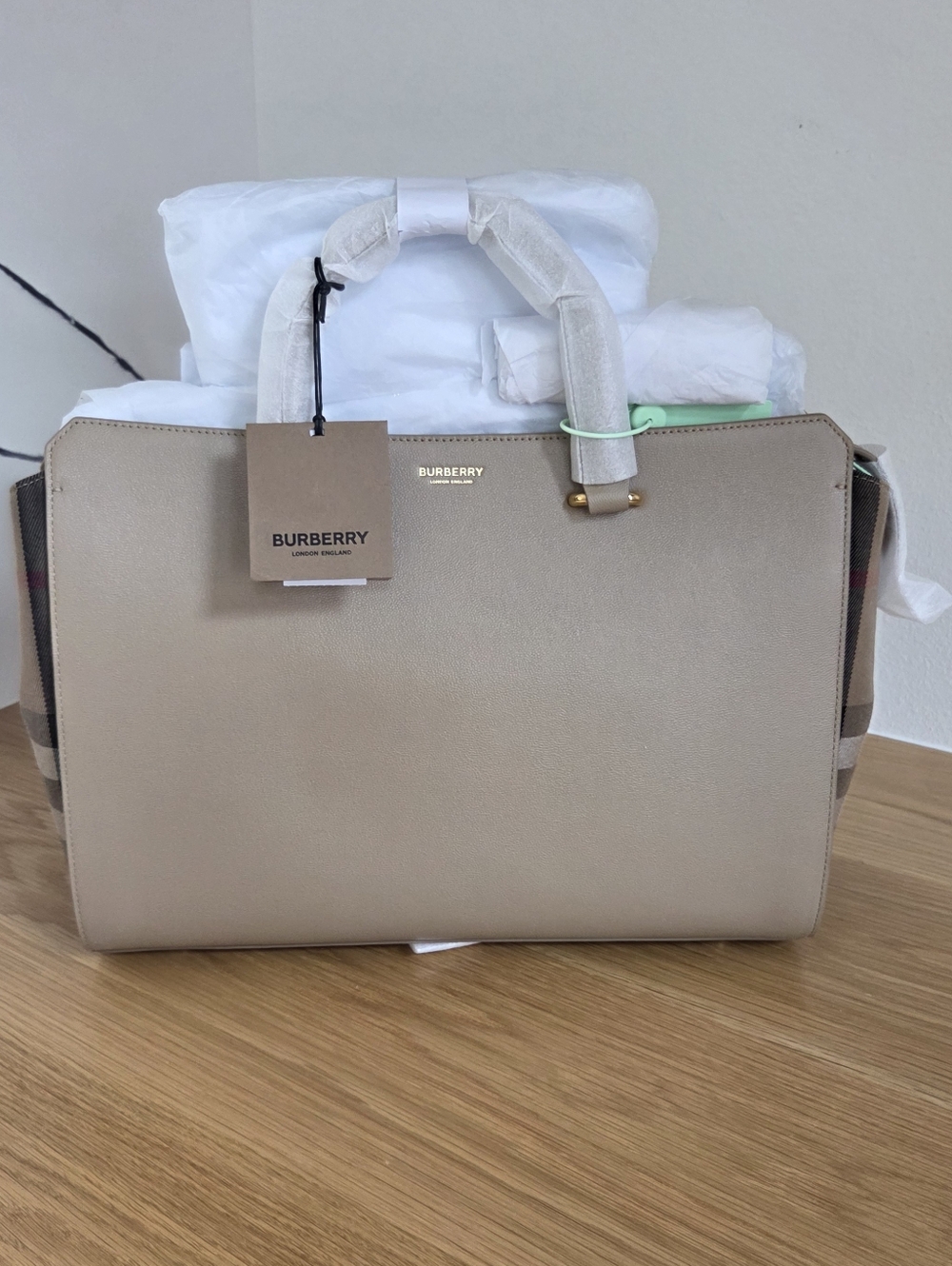 Burberry Banwell Check Canvas & Leather Satchel